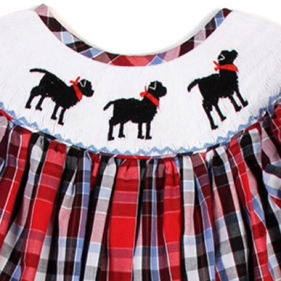 Smocked Bishop Dress- Labrador Dog - Picture 4 of 5